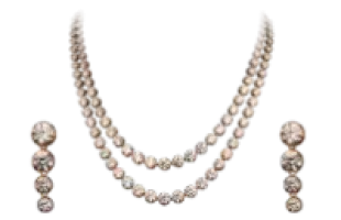 Classic Pearl Diamond Multi-Layer Necklace Set