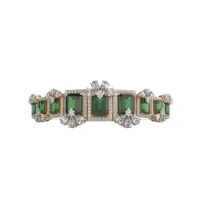 Emerald and Diamond Block Bracelet