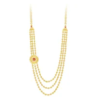 Triple-Layered Gold Haram with Ruby Accents