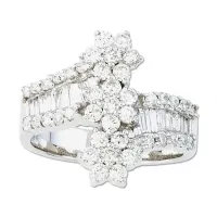 Diamond Blossom Crossover Ring