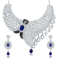 Royal Blue Sapphire & Silver Choker Set