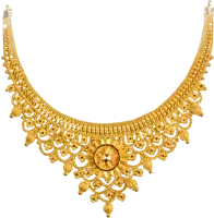 Antique Gold Bridal Necklace with Floral Motif