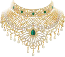 Grand Emerald & Pearl Choker Necklace
