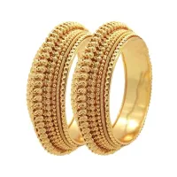 Traditional Gold Bangles with Intricate Detailing