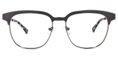 Titan Black Clubmaster Rimmed Eyeglasses For Unisex