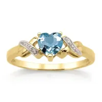 Heart-Cut Aquamarine Ring