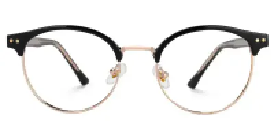 TIJN Semi Rimless Blue Light Blocking Glasses for Women Men Classic Metal Half Frame Horn Rimmed Glasses