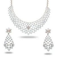 Rose Gold Diamond Mesh Necklace Set