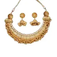 Antique Gold Pearl Choker Set