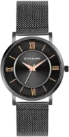 Giordano Women's Gunmetal/Dark Grey Mesh Bracelet Watch