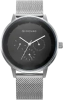 Giordano Men's Black Dial Silver Mesh Bracelet Watch