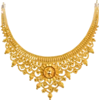 Antique Gold Bridal Necklace with Floral Motif