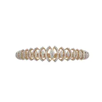 Gold and Diamond Leaf Bracelet